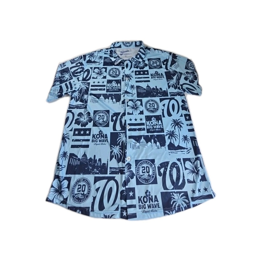 Washington Nationals SGA 20th Anniversary Kona Big Wave Hawaiian Shirt  Size XL